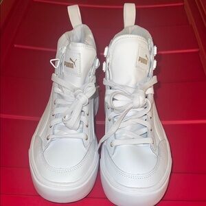 Puma White High-Top Sneakers